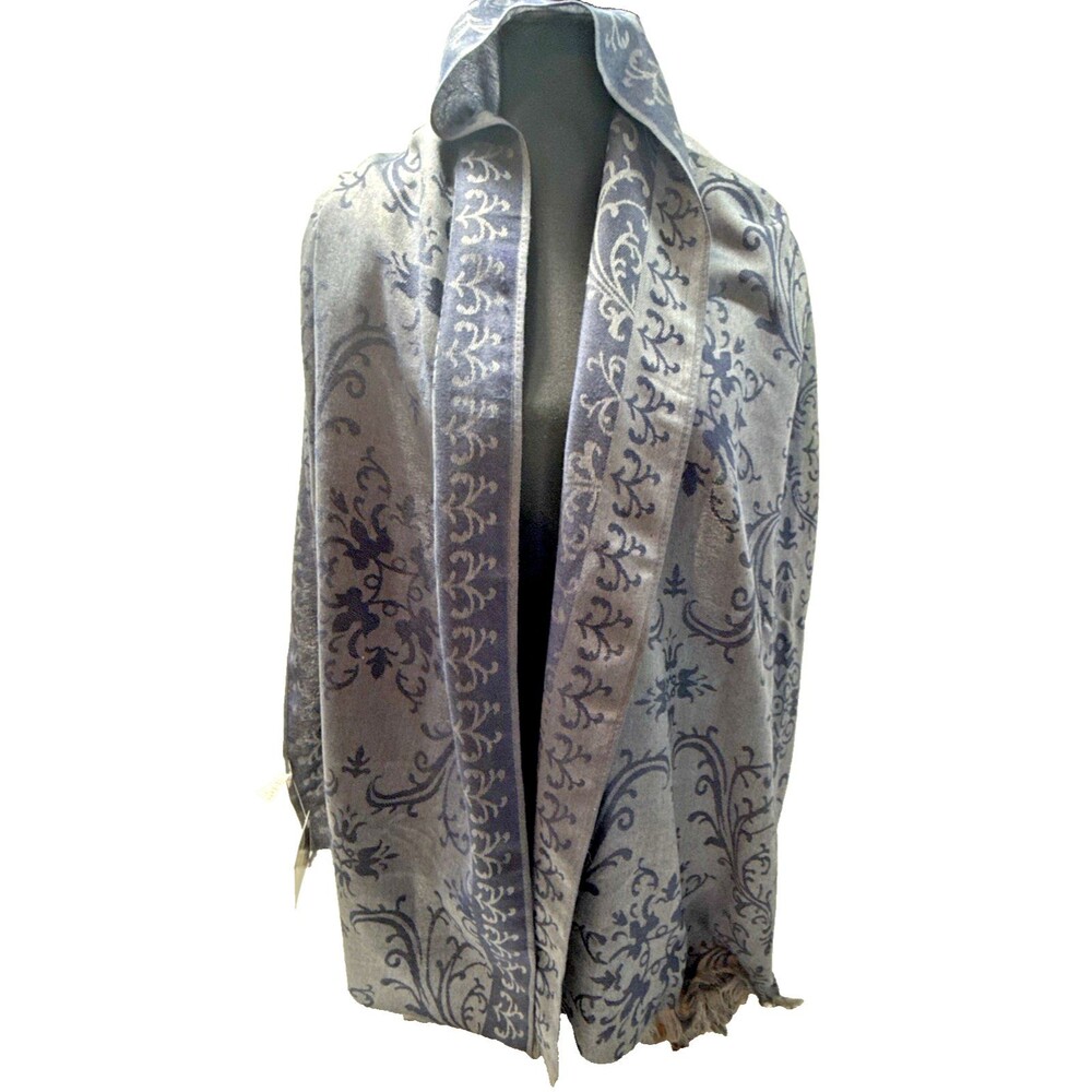 Modern Expressions 70" Blue Scarf Drape 27" Wide Shiny Business Cocktail